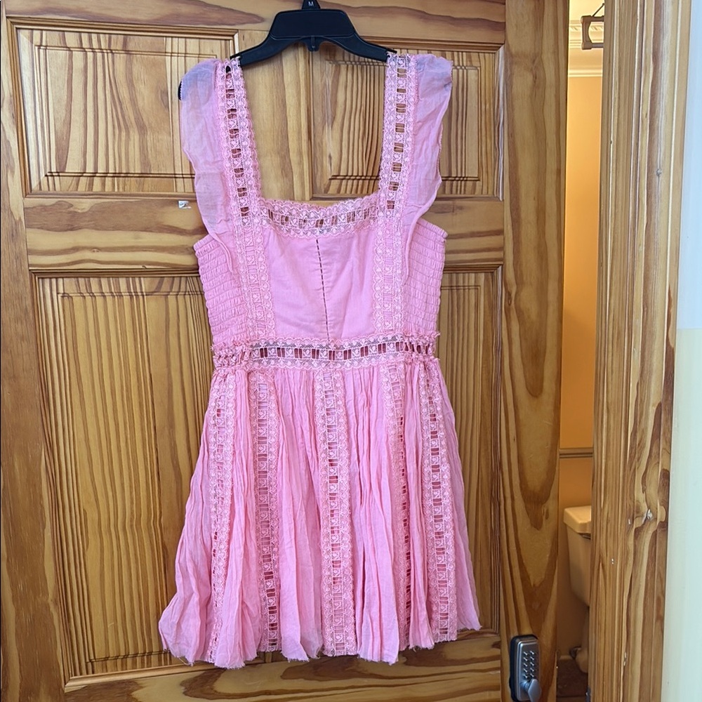 Free People Pink Sundress Square Neck Mini
